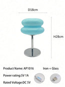 Axyaa Macaron Glass Table Lamp Trichromatic Dimming Bedroom Night Light