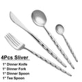 Axyaa Gold Stainless Steel Cutlery Set - Knife Fork Spoon Dinnerware