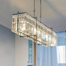 Axyaa Modern Crystal Chandelier for Living Room and Dining, Elegant Rectangular Light