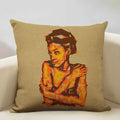 Axyaa African Lady Oil Painting Pillow Case Home Sofa Art Decoration Cover