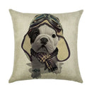 Cute Dog Watercolor Linen Cushion Cover 45*45cm - Axyaa