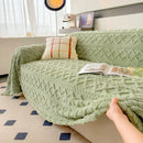 Axyaa Coral Fleece Sofa Blanket - Warm & Soft Blanket for 1-4 Seat Couch