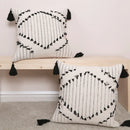 Axyaa Geometric Tufted Cushion Cover With Tassel - Modern Boho Throw Pillow