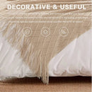 Axyaa Oversized Khaki Throw Blanket 150x230cm for Couch & Bed - Boho Tan Throws