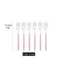 Axyaa Stainless Steel Fruit Cake Fork Set - 6Pcs