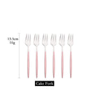 Axyaa Stainless Steel Fruit Cake Fork Set - 6Pcs