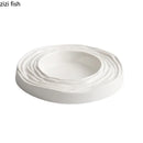 Axyaa White Ceramic Water Wave Soup Plate - Restaurant Tableware