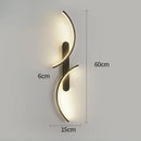 Axyaa Double Curve LED Wall Lamp for Bedroom, Modern Indoor Sconces Lighting Fixture