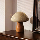 Axyaa Ceramic Mushroom Table Lamp LED Wood Art Decor Light for Bedroom