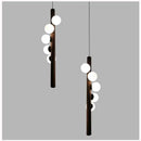Axyaa Nordic Wood Grain Chandelier: Modern LED Decorative Lighting for Living Room and Dining Area