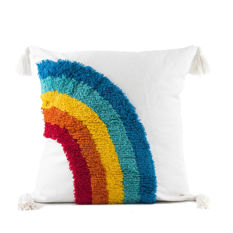 Tufted Rainbow Cushion Cover for Home Decor Axyaa Brand