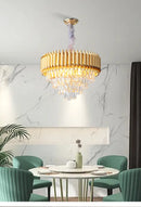Axyaa Crystal Pendant Chandelier: Modern Luxury for Kitchen, Living, Dining & Bedroom