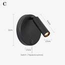 Axyaa Nordic Rotating Wall Lamp Sconce, Modern Minimalist Reading Light, 3W, Black Brass