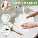 Axyaa Sage Green Faux Leather Round Reversible Placemats - Set of 6