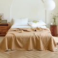 Axyaa Pure Cotton Gauze Throw Blanket, Air Condition Comforter, Solid Jacquard Bed Cover