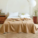 Axyaa Cotton Gauze Throw Blanket, Airy Comforter Quilt, Jacquard Bed Cover