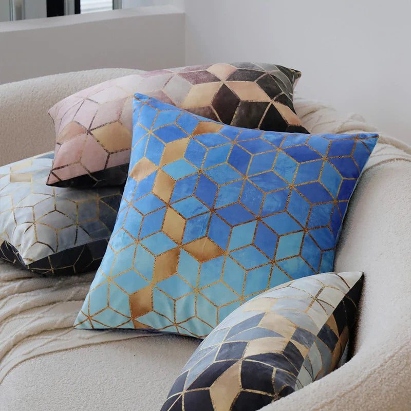 Geometric Print Cushion Covers 43x43cm for Sofa - Axyaa Home Decor