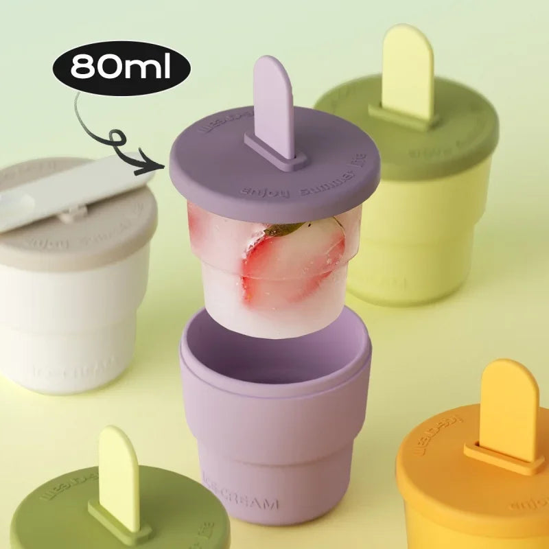 Silicone Popsicle Mold with Sticks by Axyaa - Kid-Friendly Ice Cream Maker