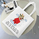 Axyaa Cartoon Dog Tote Bag - Foldable Shoulder Bag for Women and Students