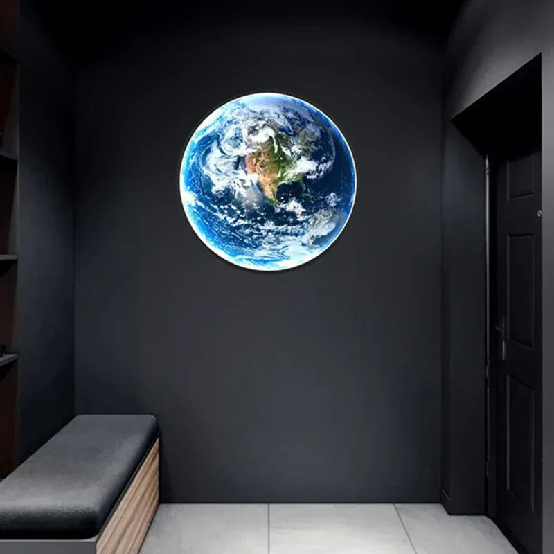 Axya LED Earth Mural Wall Lamp for Indoor Decor Lighting