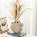 Axyaa Geometric Wavy Porcelain Vase Petal Shape Flower Arrangement Home Decor