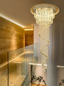 Axyaa Luxury Crystal Chandelier LED Light Fixture for Living Room & Villa