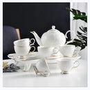Axya Embossed Ceramic Tea and Coffee Set