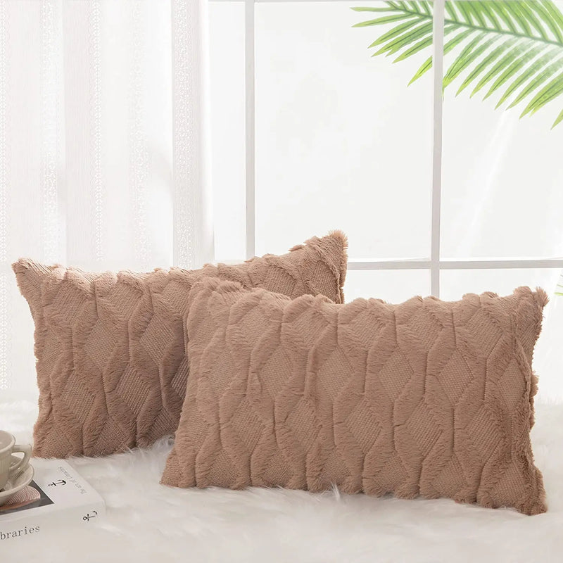 Axyaa Soft Plush Rectangular Pillow Cover 30x50 - Home Decor Cushion Cover
