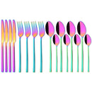 Axyaa Black Gold Stainless Steel Cutlery Set - 16 Piece Dinnerware Flatware Silverware