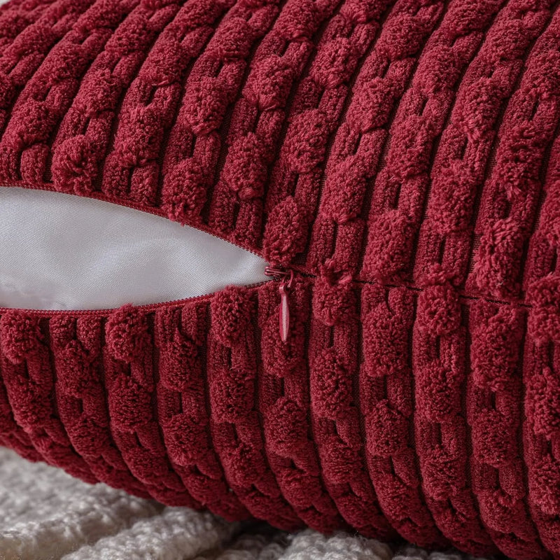 Soft Corduroy 18x18 Inch Throw Pillow Covers for Couch and Bed Living Room by Axyaa