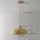 Axyaa Big Pumpkin Glass Pendant Light 30W Vintage Wood Hanging Lamp