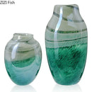 Axyaa Seawater Ripple Glass Vase Hydroponic Flower Pot Artificial Floral Decoration
