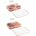 Axyaa 4/6-Grid Fridge Fresh-Keeping Box with Lid - Reusable Food Storage Container