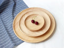 Axya Round Rubberwood Snack Dish Set - Japanese Style Tableware for Dining & Entertainment