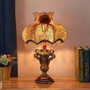 Axyaa Luxe European Table Lamp: LED Retro Desk Light for Living Room, Bedroom, Villa