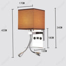 Axyaa LED Fabric Lampshade Wall Light with USB Charging Port & Adjustable Angle