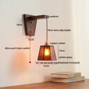 Axyaa Modern Walnut Copper LED Wall Light for Home Decor