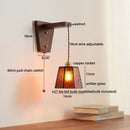 Axyaa Nordic Glass Wall Lights with LED for Bedroom Living Room, Pull Chain Switch