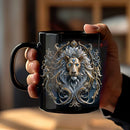 Axyaa Silver Lion King Ceramic Coffee Mug - Perfect Gift for Friends, Home or Office