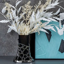 Axyaa Hollowed Out Vase Flower Pot Set - Aesthetic Artificial Floral Arrangement