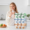 Axyaa Stackable Water Bottle & Cup Organizer: Cabinet Fridge Pantry Kitchen Storage Rack