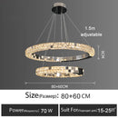 Axyaa Crystal Pendant Lights Modern Luxury LED Chandeliers Gold Ring Lamps for Home Decor