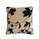 Axyaa Floral Embroidered Linen Cushion Cover with Pompom Accent