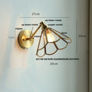 Axyaa Brass Clear Glass LED Wall Lights Up Down Rotate Bedside Lamp