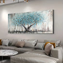 Turquoise Tree Botanical Wall Art Print by Axyaa for Modern Home Decor