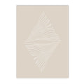 Axyaa Beige Line Abstract Canvas Wall Art Print Set for Modern Minimalist Home Decor