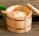 Axya Japanese Style Copper Edge Sashimi Bowl Set - Wooden Rice Barrel Lid