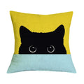 Black Cat Printed Cushion Cover for Home Sofa Car Decor - Axyaa Brand