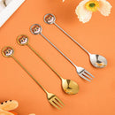 Axyaa Stainless Steel Cartoon Cutlery Set for Dining and Kitchen