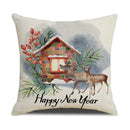 Axyaa Christmas Birds Pillowcase 45X45cm Linen Cushion Cover for Sofa